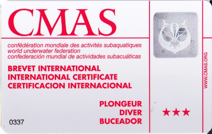 CMAS Three Star Diver Certification