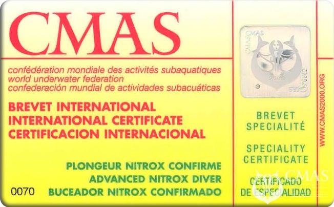 Brevet CMAS - Nitrox tauchen